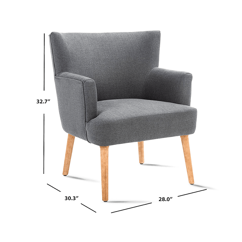 MC-1102 Midcentury Velvet Fabric Accent Arm Chair med träben