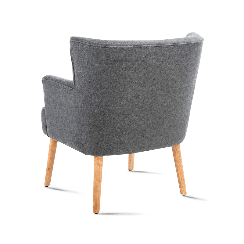 MC-1102 Midcentury Velvet Fabric Accent Arm Chair med träben